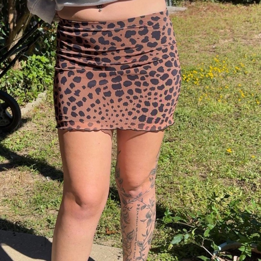 Nasty Gal Brown Leopard Mini Skirt